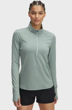 Женский мятный лонгслив UA Launch Pro Half Zip Ментоловый M Under Armour 1379349-348