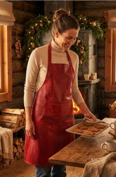 Кухонний фартух з кишенею - червоний