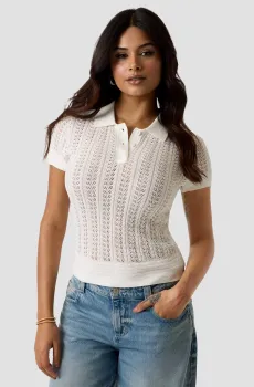 Женское белое поло Белый L Guess W6GR25.Z0672;G1O6