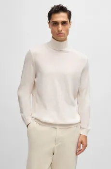 Мужской белый шерстяной гольф Белый XXL BOSS 50468262;131