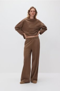 Reserved - Однотонний світшот з високим вмістом бавовни - кавовий - 800HS-84X