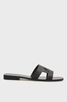 Женские черные кожаные слайдеры SKOOT Черный 38 Karl Lagerfeld KL80405C