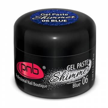 Гель-паста для дизайна ногтей PNB UV/LED Shimmer Gel Paste 06 Blue, 5 мл Гель-паста для дизайна ногтей PNB UV/LED Shimmer Gel Paste 06 Blue, 5 мл