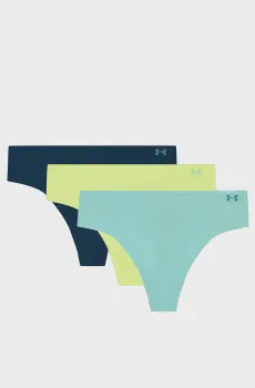 Женские трусики (3 шт.) UA PURE STRETCH NO SHOW THONG Разноцветный XS Under Armour 1383893-425