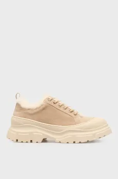 Женские бежевые замшевые кроссовки Galicia Бежевый 40 PRPY PRFAS0825W