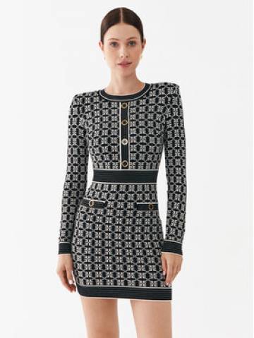 Elisabetta Franchi Трикотажна сукня AM-94Q-36E2-V550 Кольоровий Slim Fit Elisabetta Franchi Трикотажна сукня AM-94Q-36E2-V550 Кольоровий Slim Fit