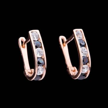 Детские золотые серьги с фианитами с00055x Детские золотые серьги с фианитами с00055x