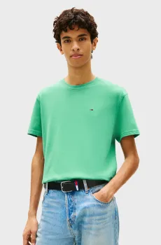 Мужская зеленая футболка TJM REG SFLAG SS TEE EXT Зеленый L Tommy Jeans DM0DM22504