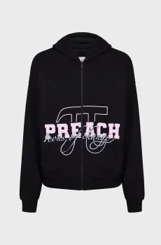Мужское черное худи Varsity Zip H GOTS Черный S Preach 206293