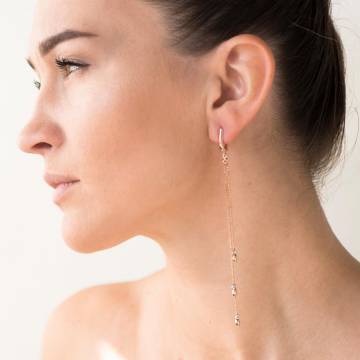 Золотые серьги на цепочке с05604 Золотые серьги на цепочке с05604