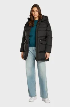 Женская черная куртка TJW MIDI VAIL PUFFER Черный L Tommy Jeans DW0DW18842