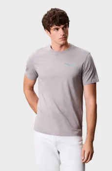 Мужская серая футболка SS 30s EU WORD STRETCH GRAPHIC Серый M Calvin Klein Jeans LV04RC846G
