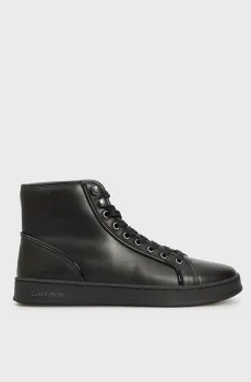 Мужские черные кожаные хайтопы HIGH TOP LACE UP PIPING Черный 42 Calvin Klein HM0HM01589