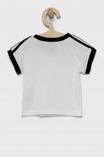 Детская хлопковая футболка adidas Originals DV2824 цвет белый с аппликацией Детская хлопковая футболка adidas Originals DV2824 цвет белый с аппликацией