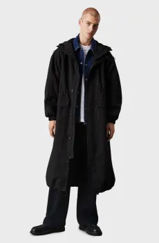Мужской черный плащ TECHNICAL LONG JACKET Черный M Calvin Klein Jeans J30J327112