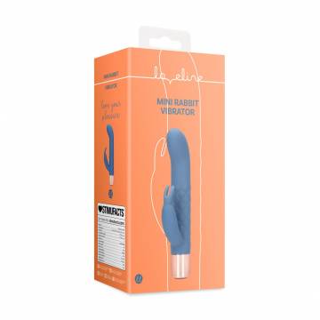 Клиторально-вагинальный мини-вибратор Loveline Mini Rabbit Vibrator синий, 1 шт