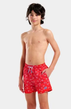 Детские красные плавательные шорты с узором WATER PRINTS BEACH BOXER AO Красный 6 Arena 007186-410