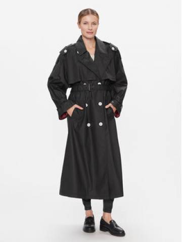 Tommy Hilfiger Тренч WW0WW40483 Чорний Oversize Tommy Hilfiger Тренч WW0WW40483 Чорний Oversize