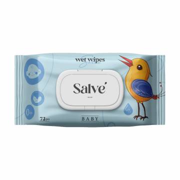 Детские влажные салфетки Salve синие, 72 шт Детские влажные салфетки Salve синие, 72 шт