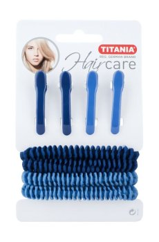Набор аксессуаров для волос Titania (заколка, 4 шт + резинка, 4 шт) (8001)