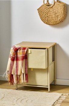 Приліжкова тумба з шухлядами - бежевий
