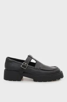 Женские черные кожаные лоферы CHUNKY TBAR POL LTH Черный 41 Calvin Klein HW0HW03046