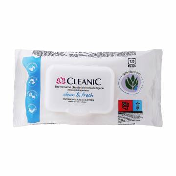 Влажные универсальные освежающие салфетки для рук и тела Cleanic Clean & Fresh, 120 шт Влажные универсальные освежающие салфетки для рук и тела Cleanic Clean & Fresh, 120 шт