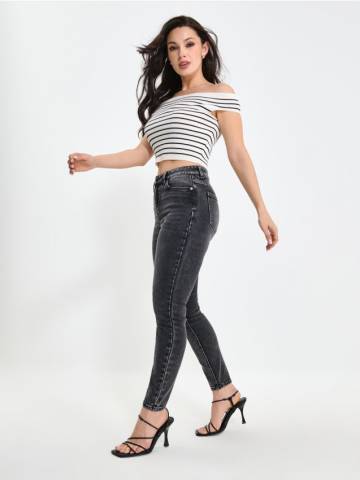 Джинси skinny з середньою посадкою - сірий Джинси skinny з середньою посадкою - сірий