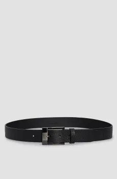 Мужской черный кожаный ремень Черный 95 Karl Lagerfeld 542432.815300;990