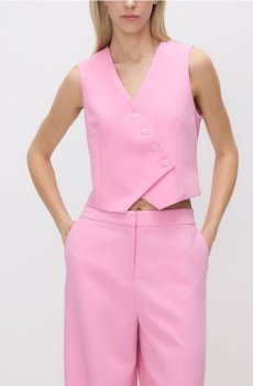 Reserved - Асиметричний жилет для костюма - рожевий - 057JL-30X