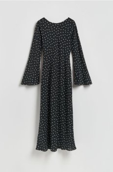 Reserved - Максі сукня в горошок - чорний - 465IM-99X