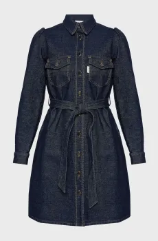 Женское темно-синее джинсовое платье Синий 34 Naf Naf BHNR 437