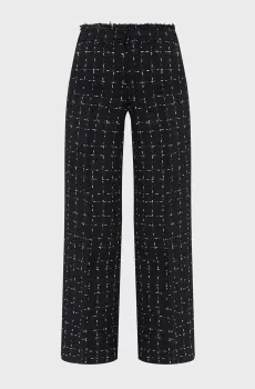 Женские черные твидовые брюки boucle Черный 38 Karl Lagerfeld A4W10109