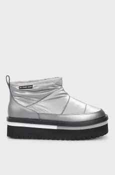 Женские серебристые дутики TJW NYLON FLATFORM BOOT WL Серебряный 38 Tommy Jeans EN0EN02689