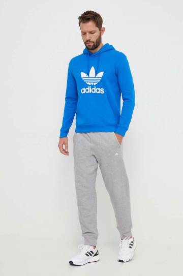 Хлопковая кофта adidas Originals Adicolor Classics Trefoil мужская с капюшоном с принтом IM9410 Хлопковая кофта adidas Originals Adicolor Classics Trefoil мужская с капюшоном с принтом IM9410
