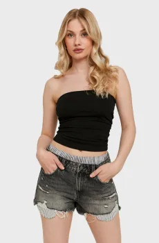 Женские серые джинсовые шорты Серый 36 Tally Weijl SSHDEMAMBO