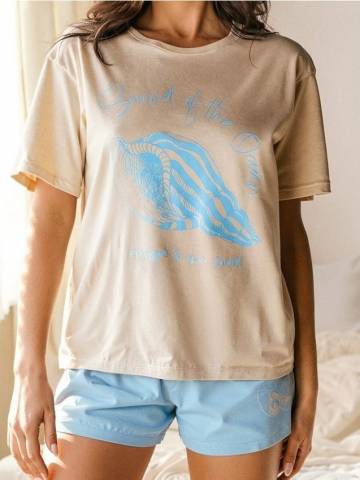Піжамний комплект із двох предметів - бежевий