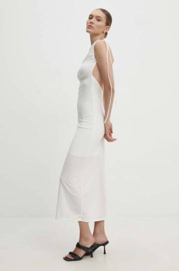 Платье Answear Lab цвет белый maxi облегающая Платье Answear Lab цвет белый maxi облегающая