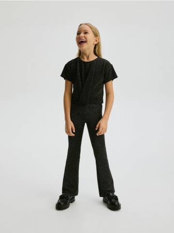 Reserved - GIRLS` TROUSERS - чорний - 524CD-99M Reserved - GIRLS` TROUSERS - чорний - 524CD-99M
