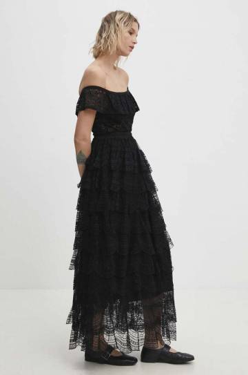 Юбка Answear Lab цвет чёрный maxi расклешённая Юбка Answear Lab цвет чёрный maxi расклешённая