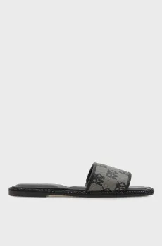 Женские черные слайдеры с узором BADIN Черный 37 DKNY K1678107