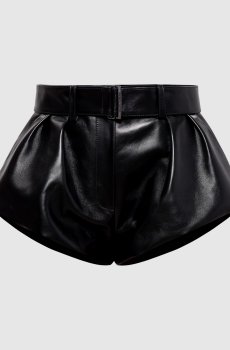 Черные кожаные шорты