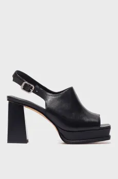 Женские черные кожаные босоножки Черный 39 Respect IS56-148035