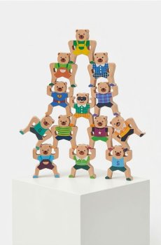 Дерев’яні пазли – Балансуючі фігурки - різнобарвний