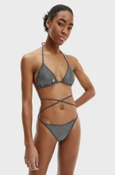 Женские черные трусики от купальника в горошек Черный M Calvin Klein KW0KW01601