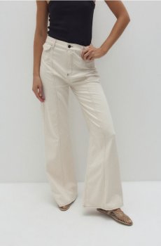 Reserved - Джинси широкого крою - кремовий - 8219B-01J