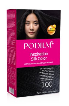 Безаммиачная крем-краска для волос Podium Inspiration Silk Color 100 Черная ваниль, 150 мл