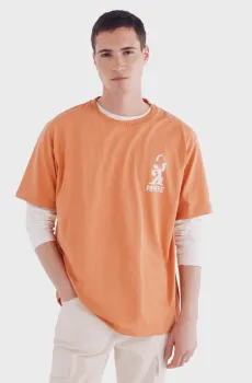 Мужская оранжевая футболка  Popeye Оранжевый M SPRINGFIELD 1459345