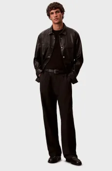 Мужские черные шерстяные брюки WIDE LEG TRAVEL Черный 29 Calvin Klein LV04LE605G