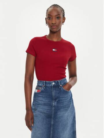 Tommy Jeans Футболка Badge DW0DW17881 Червоний Slim Fit Tommy Jeans Футболка Badge DW0DW17881 Червоний Slim Fit